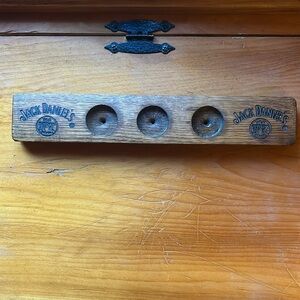 Jack Daniel’s - Tea Light Candle Holder / 3 Shot Glass Holder - Whiskey Barrel